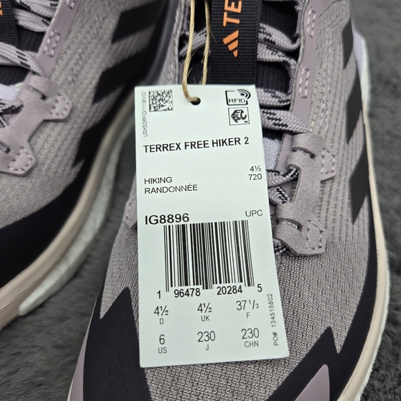New adidas Terrex Free Hiker 2.0 Preloved Fig Women's Trail Running Shoes Size 6 - Picture 8 of 8